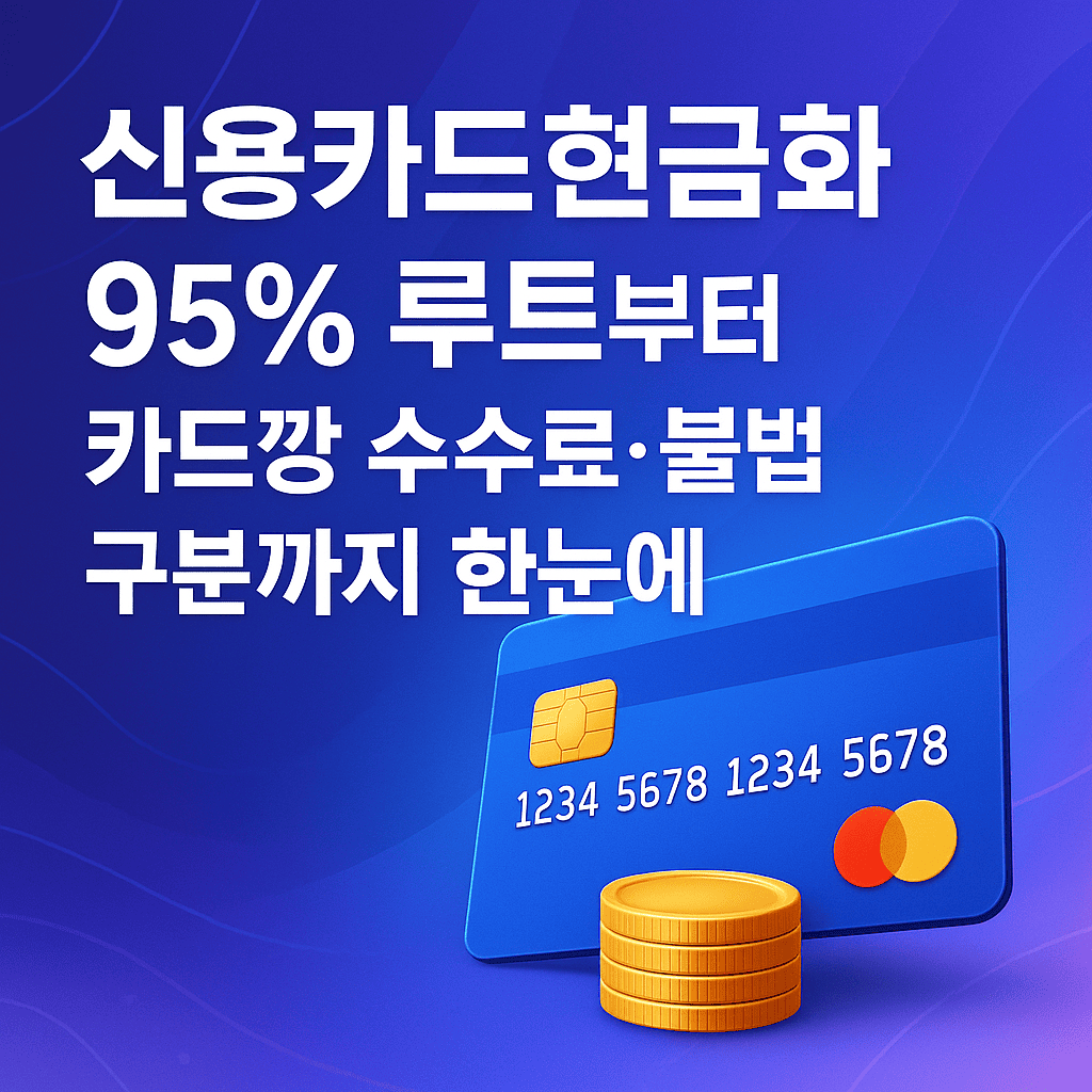 신용카드현금화 95 루트부터 카드깡 수수료·불법 구분까지 한눈에